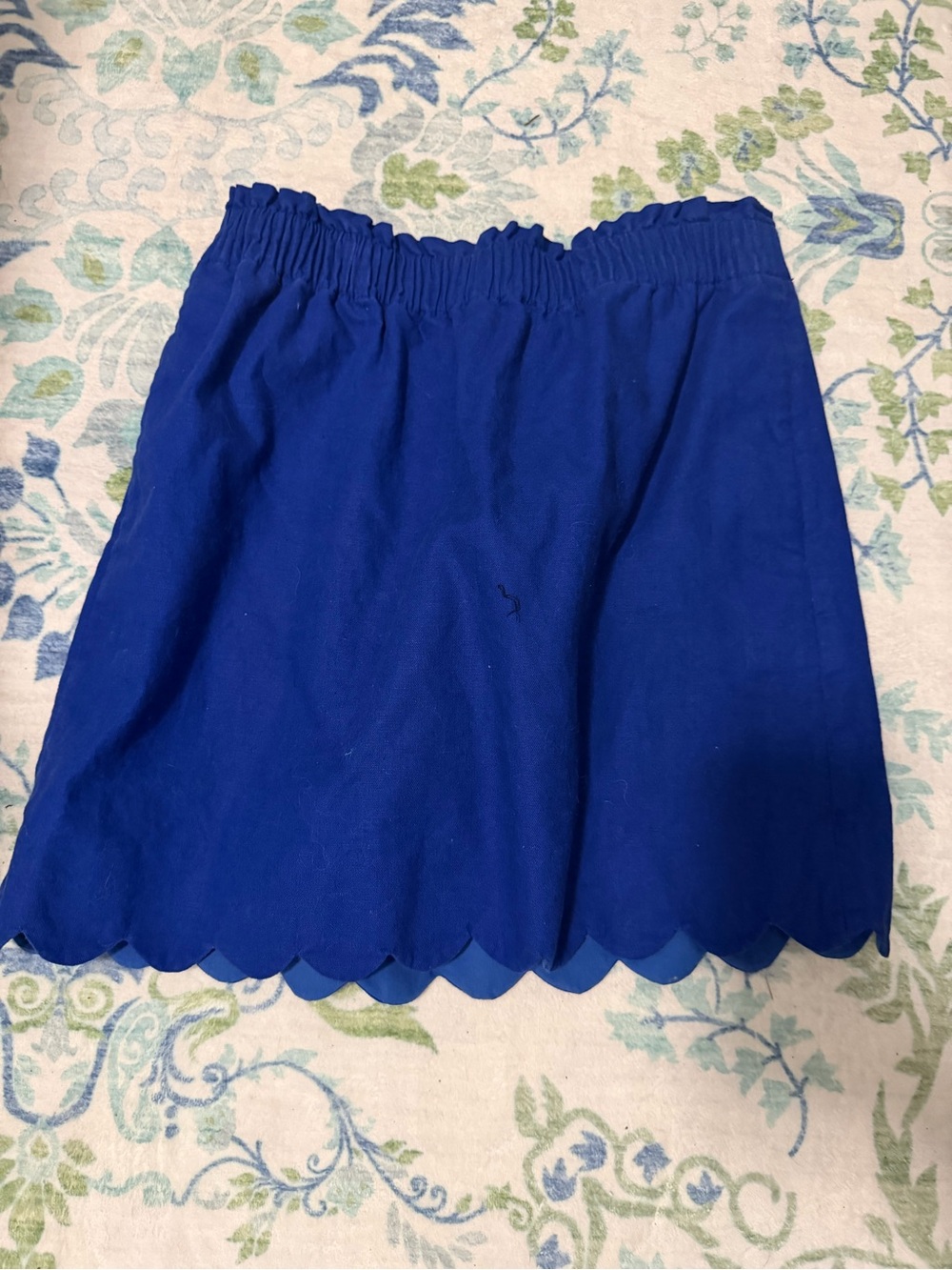 J. Crew Royal Blue Scalloped Mini Skirt